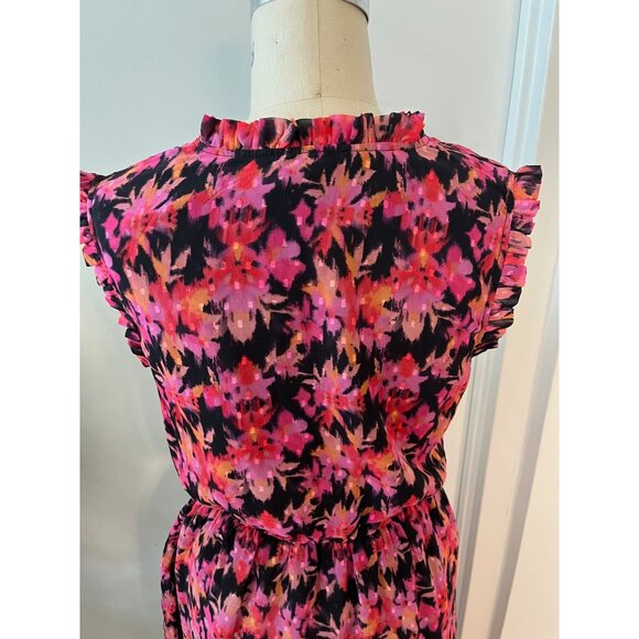 SAINT+ SOFIA Ramona Dress Sleeveless Frilly Sheer Red Floral Maxi Size 6 - Picture 7 of 12